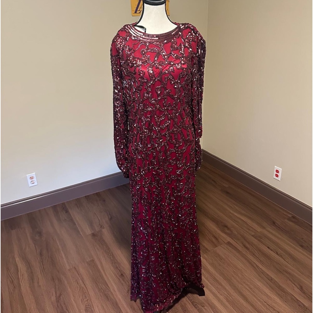 Red evening gown